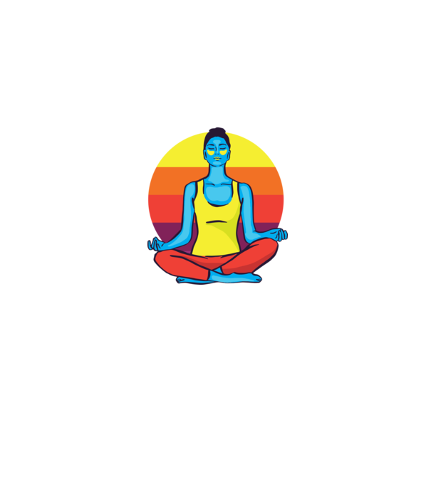 Yoga Meditație Retro model albastru jeanși pe tricou