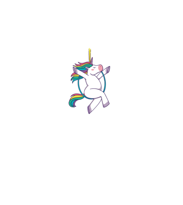 Unicorn pe cerc model alb pe tricou