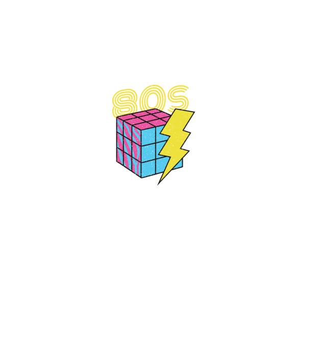 I love the 80s Cub Rubik model gri pe tricou