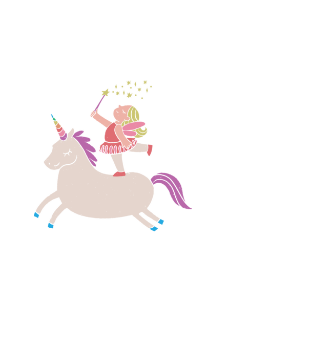 Zână Unicorn model negru pe tricou