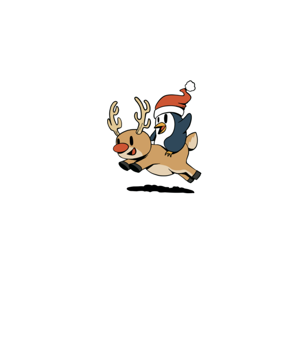 pinguin reindeer cristmas model alb pe tricou