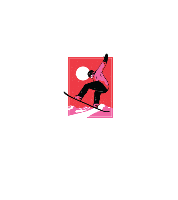 Snowboard poster model negru pe tricou