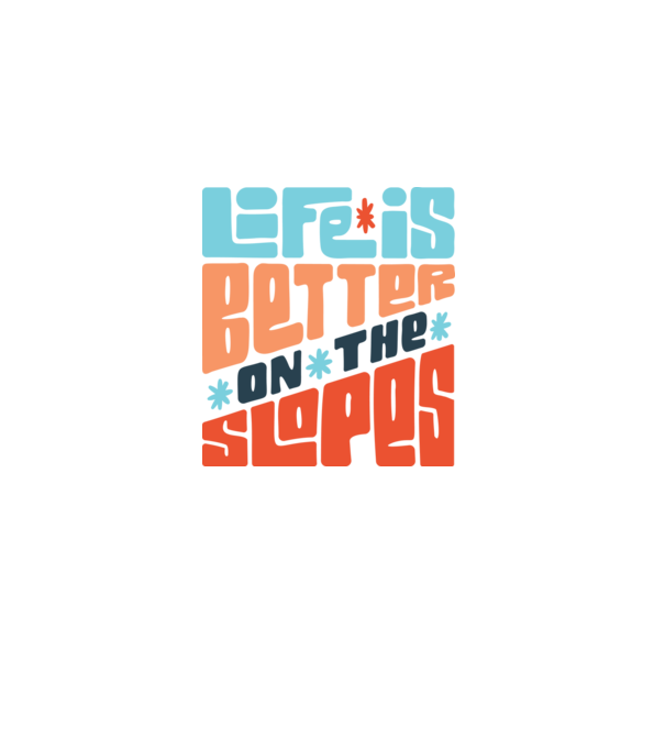 Life is better on the slopes - Snowboard model alb pe tricou