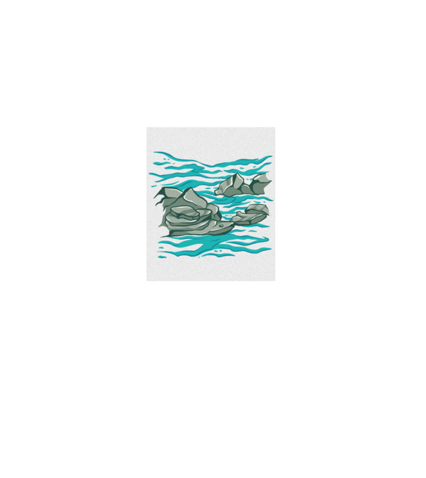 Oceanul cu Stânci model gri pe tricou