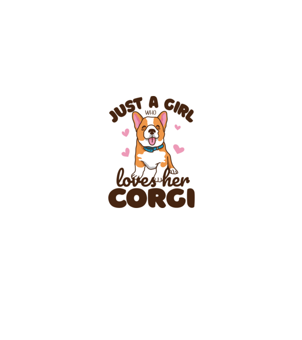Doar o fată care iubește Corgiul său model roz deschis pe tricou