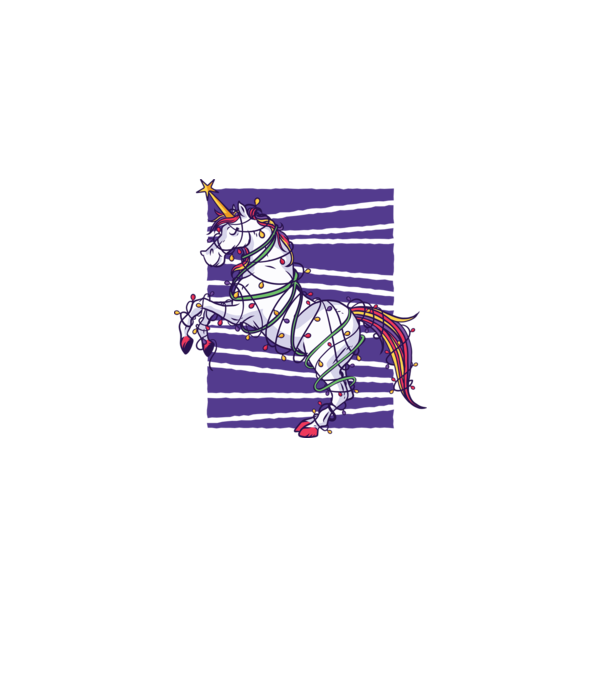 Unicorn pom de Crăciun model alb pe tricou