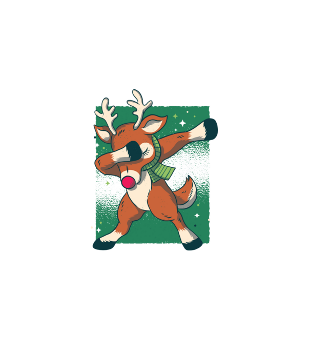 Rudolph DAB model alb pe tricou