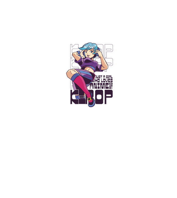 Doar o fată căreia îi place Anime și K-Pop model alb pe tricou