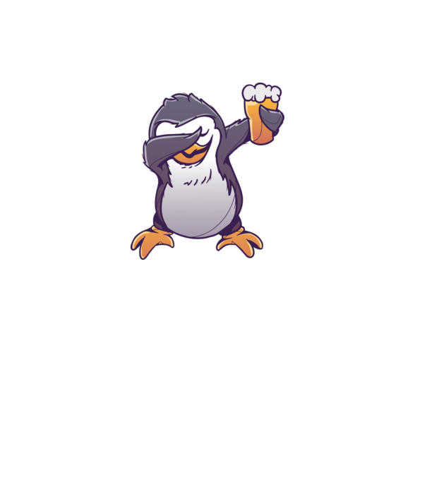 Pinguin cu Bere DAB model albastru deschis pe tricou