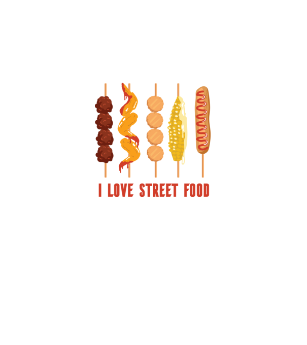 I Love Street Food model negru pe tricou