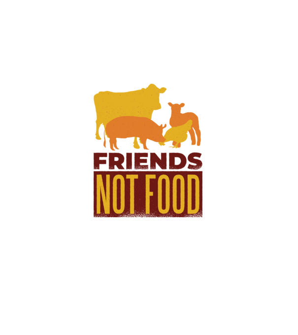 Friends not Food Vegán model nisipiu pe tricou