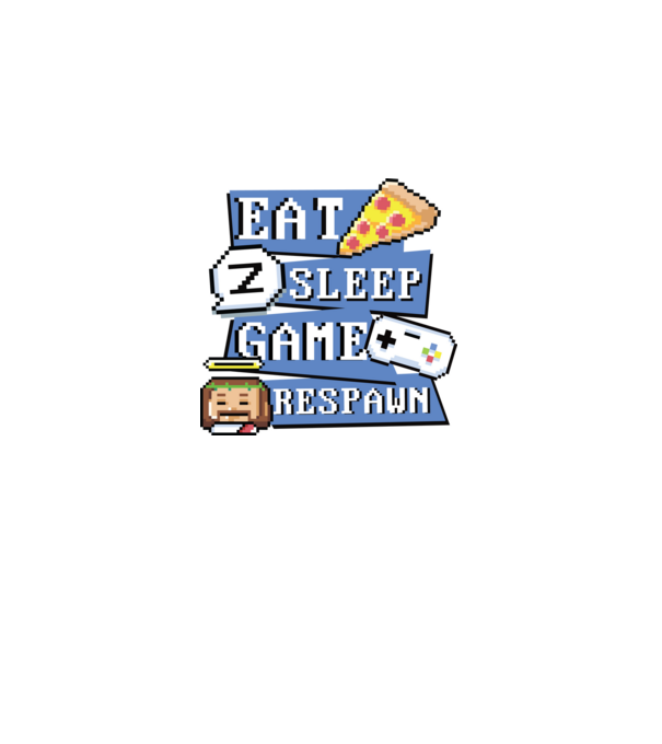 Eat, Sleep, Game respawn model alb pe tricou