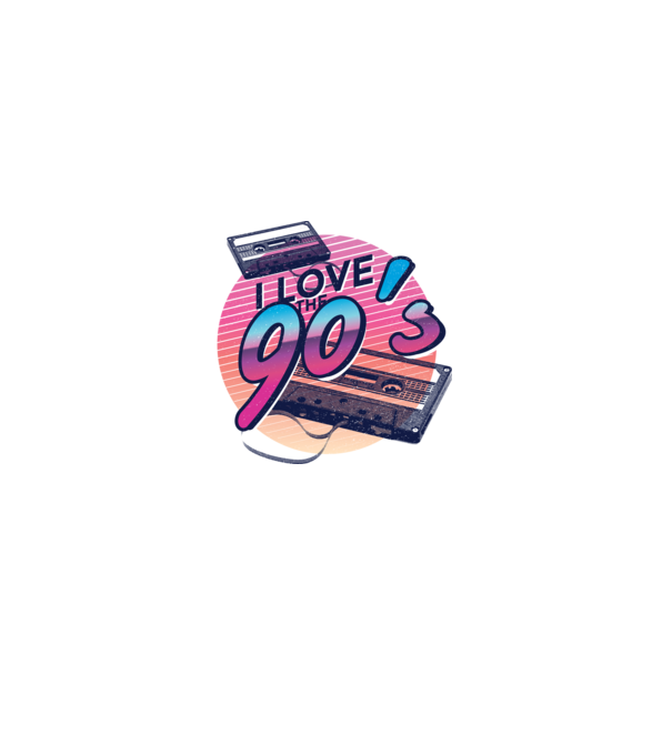 I love the 90s Casetă model gri pe tricou