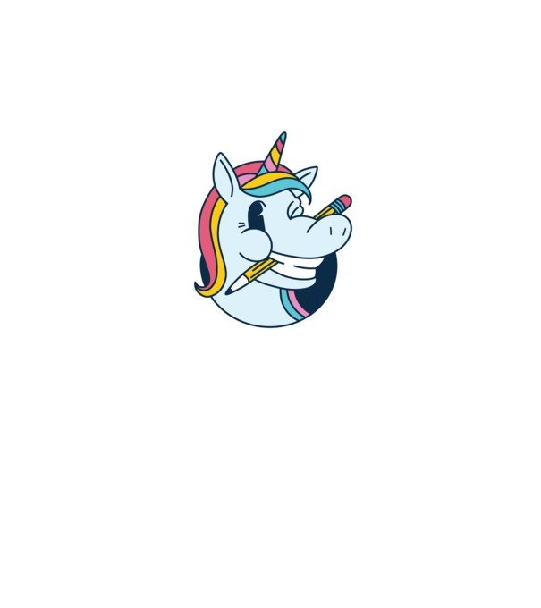 Elev Unicorn drăguț model alb pe tricou