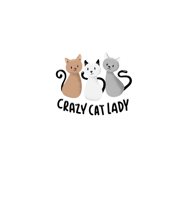 Crazy Cat Lady - fată nebună cu pisică model alb pe tricou