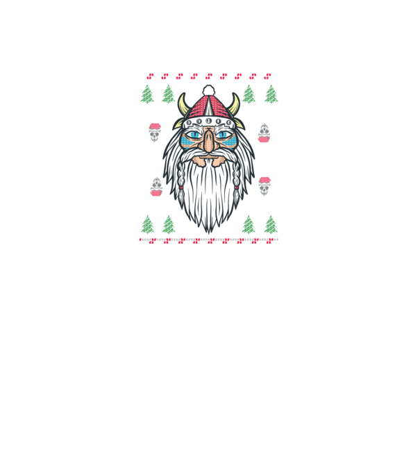 Moș Crăciun viking Pulover urât model negru pe tricou