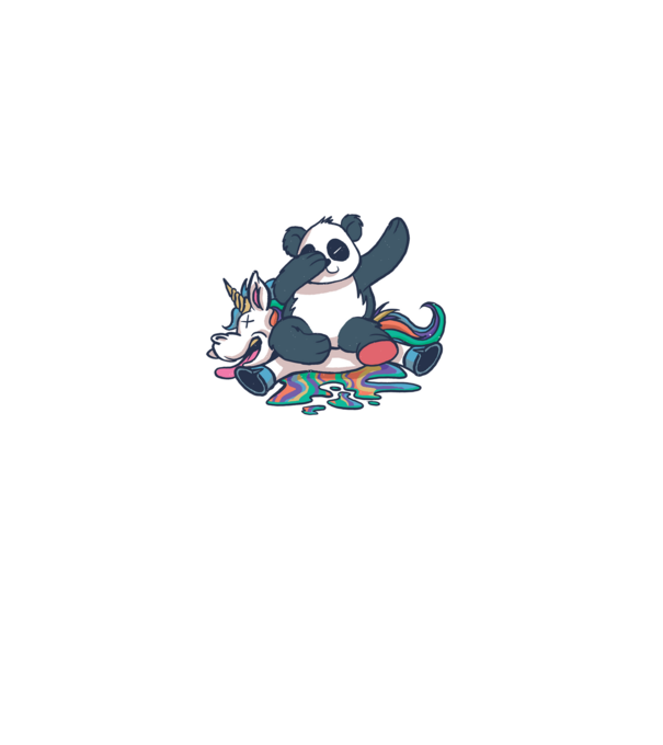 Panda DAB Unicorn model alb pe tricou