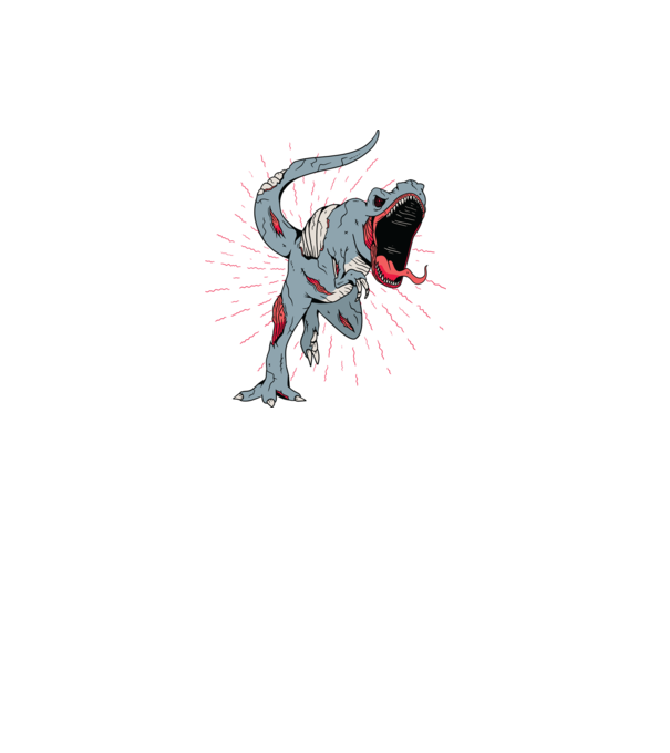 T-rex Zombie model alb pe tricou