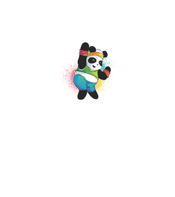 Panda drăguț Zumba model negru pe tricou