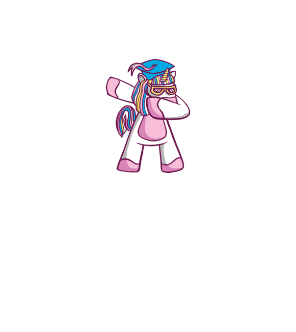 Unicorn Absolvent DAB model alb pe tricou