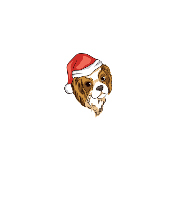 Santa Cocker Spaniel model alb pe tricou