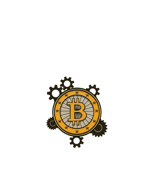 Mecanică Bitcoin model alb pe tricou