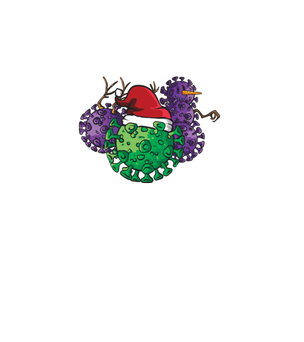 Christmas Covid model alb pe tricou