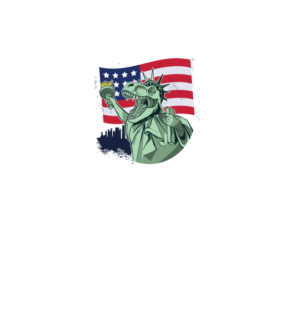 Ziua Independenței americane 4 iulie T-rex model alb pe tricou