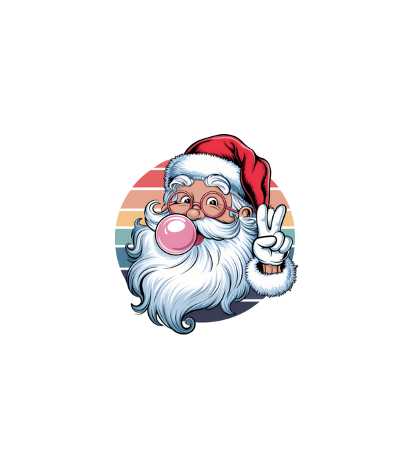 Bubble gum santa model negru pe tricou