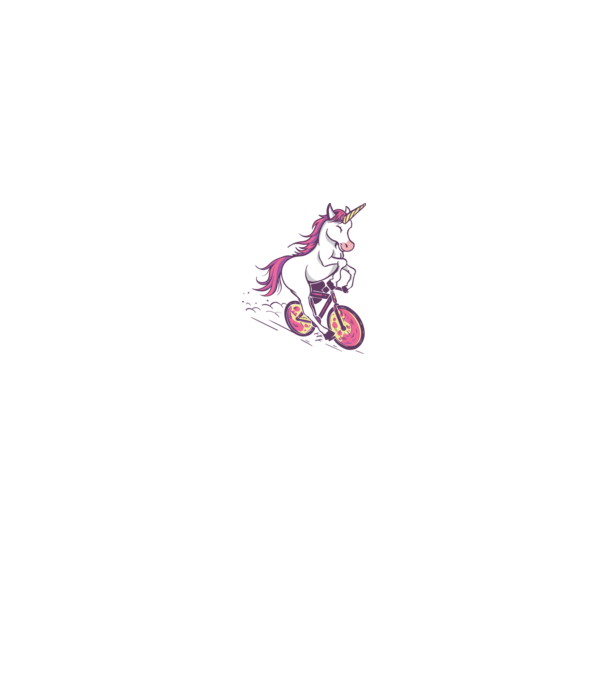 unicorn cu bicicletă model alb/roșu pe tricou
