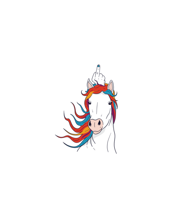 Unicorn Fuck Off model negru pe tricou