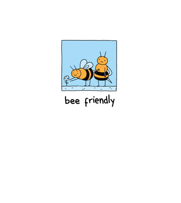 Bee friendly model alb pe tricou