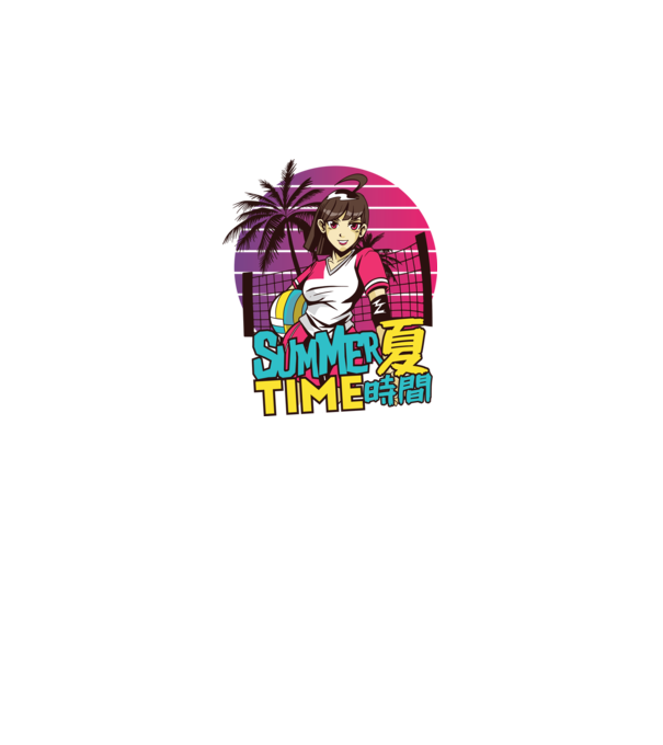 Summer Girl Anime Fată Manga model negru pe tricou
