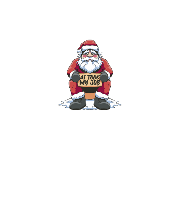 AI took my job Santa model negru pe tricou