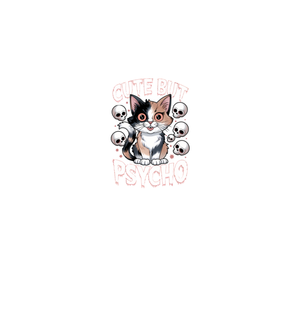 Cute, but Psycho pisică Negru model negru pe tricou