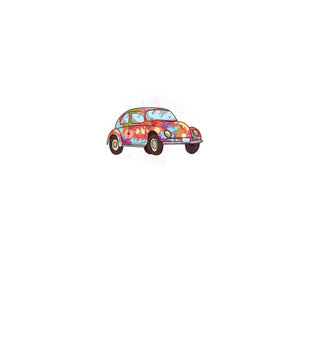 Hippy Beetle Volkswagen model gri pe tricou