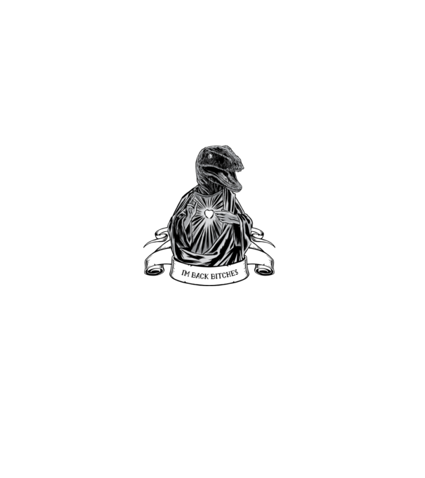 Iisus Raptor Dinozaur model albastru deschis pe tricou