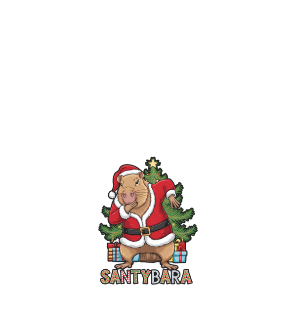 Santybara model alb pe tricou