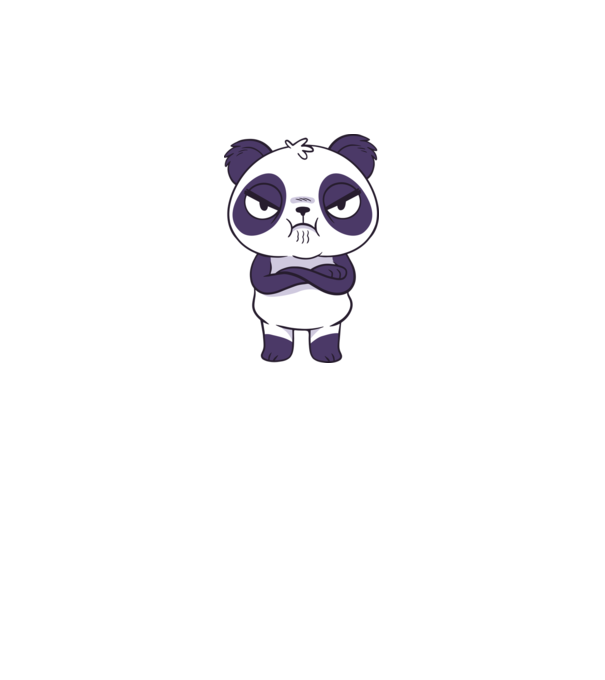 Panda furios model gri pe tricou