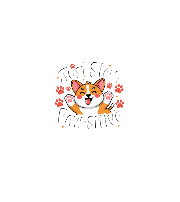 Just Stay Paw-sitive Negru model negru pe tricou