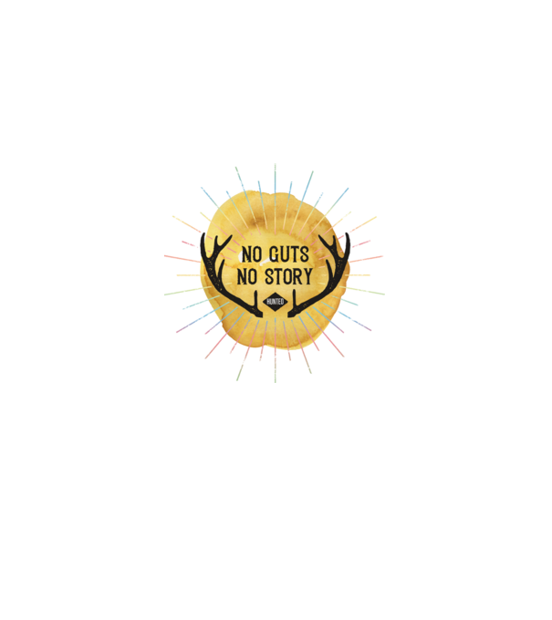 No guts no stories model alb pe tricou