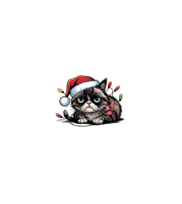 Christmas Spirit Grumpy Cat Negru model negru pe tricou