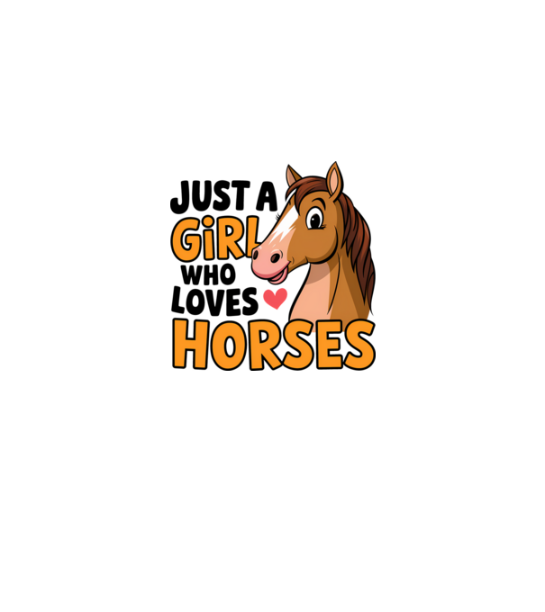 Just a girl who loves horses Alb model alb/roșu pe tricou