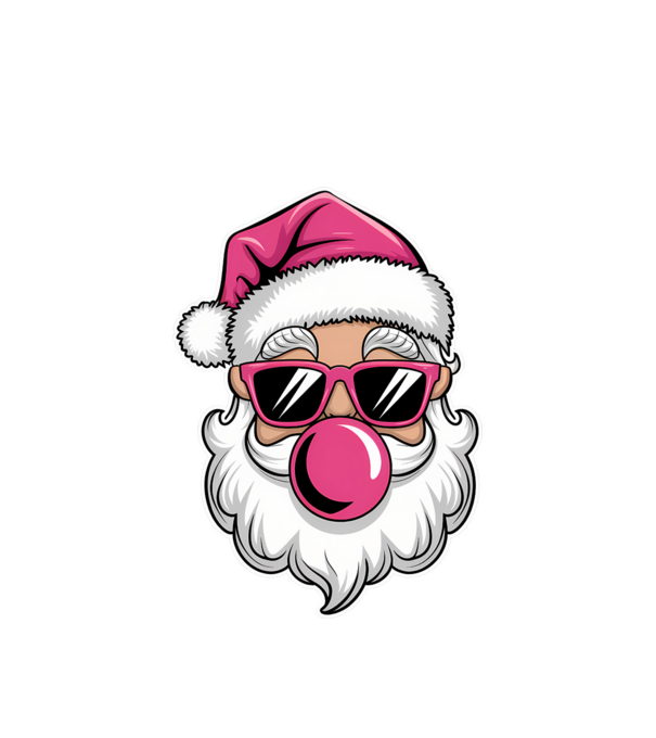 Bubble gum Santa 2 model alb pe tricou