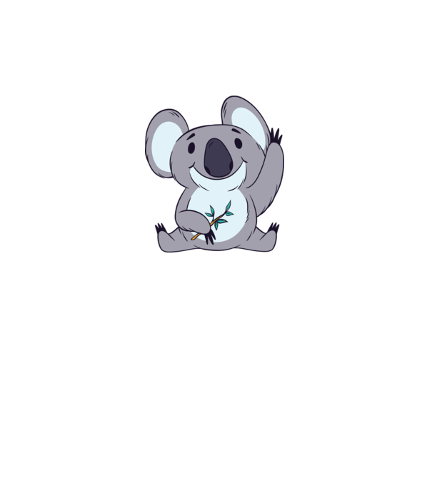 Koala drăguț model alb pe tricou
