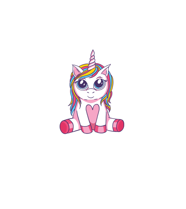 Unicorn drăguț model alb pe tricou