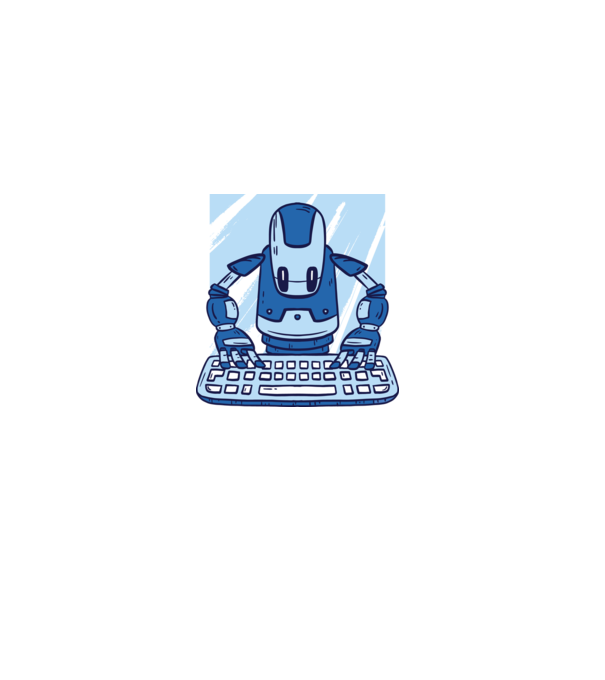 Automatizare robot model albastru regal pe tricou