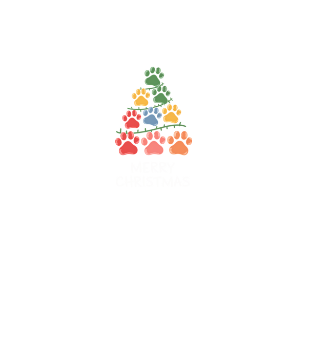 Merry Christmas Paws Negru model negru pe tricou