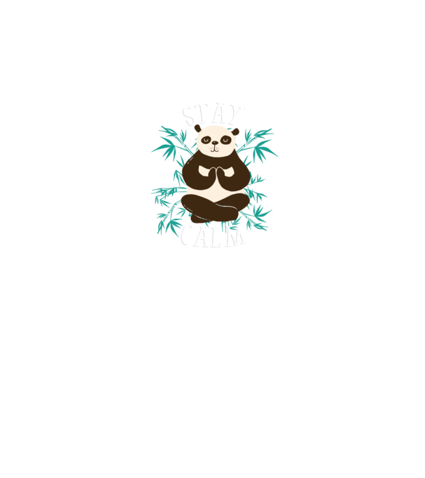Stay Calm Panda meditație model negru pe tricou