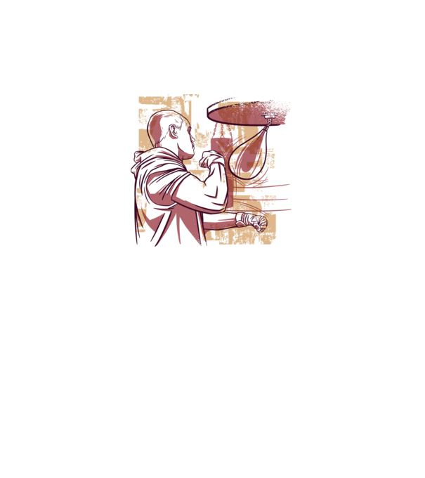Pugilist model alb pe tricou